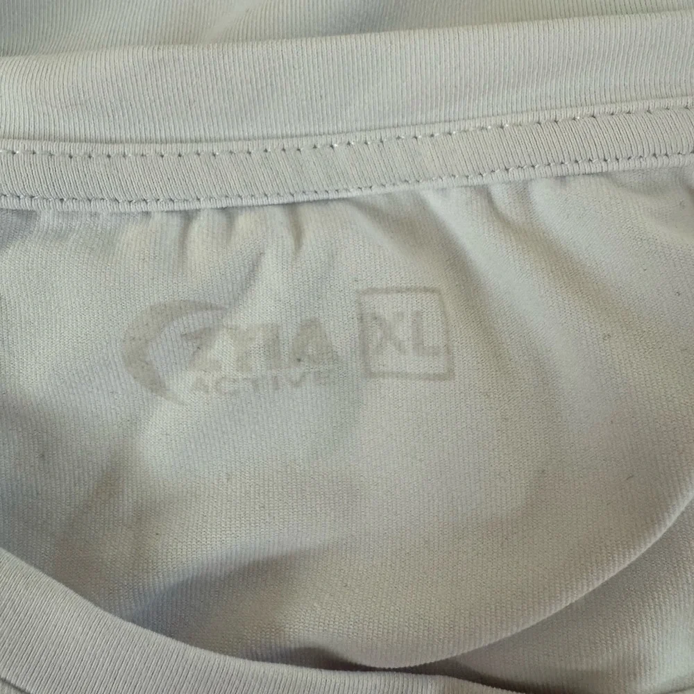 ZYIA ACTIVE workout tank top XL poly spandex white rainbow logo - Picture 3 of 6